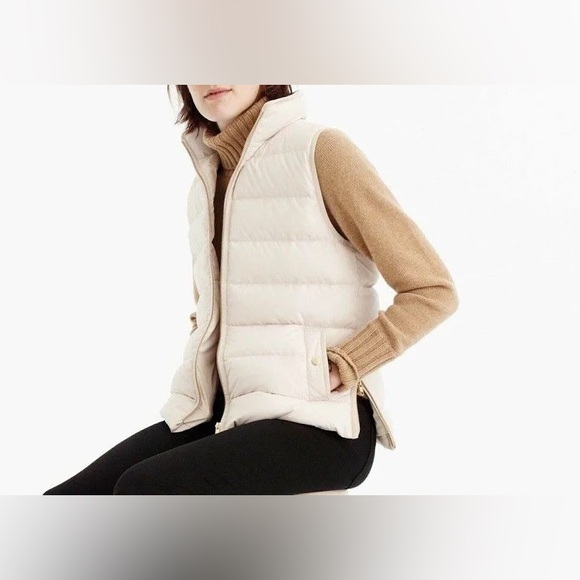 J Crew Navy Down Puffer Vest, size L, *pre-owned* - Picture 2 of 10